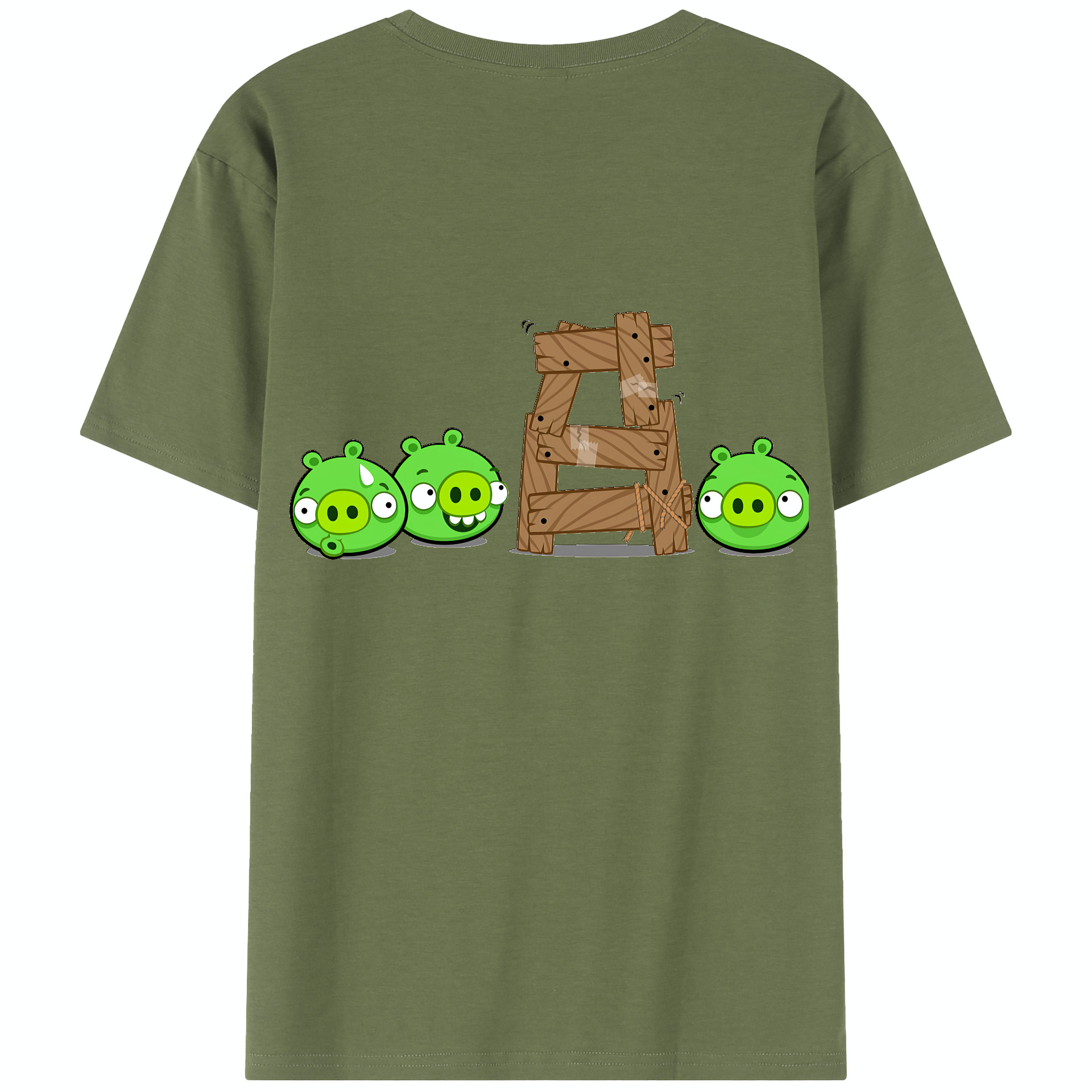 （画像用） Angry Birds アングリーバード 綿100％半袖Tシャツ（背面プリント）